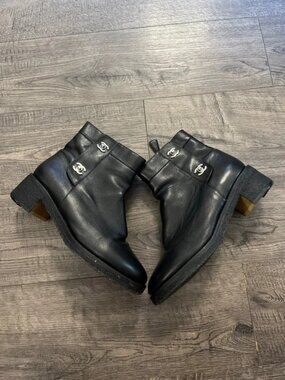 CHANEL black boots